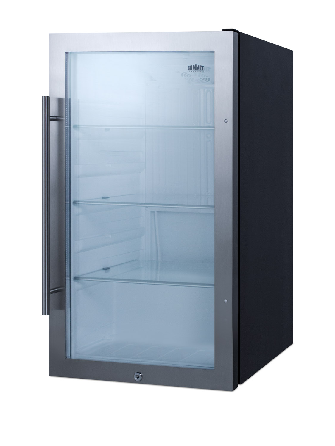 ADA compliant commercially approved outdoor beverage cooler for built-in or freestanding use with a shallow 17